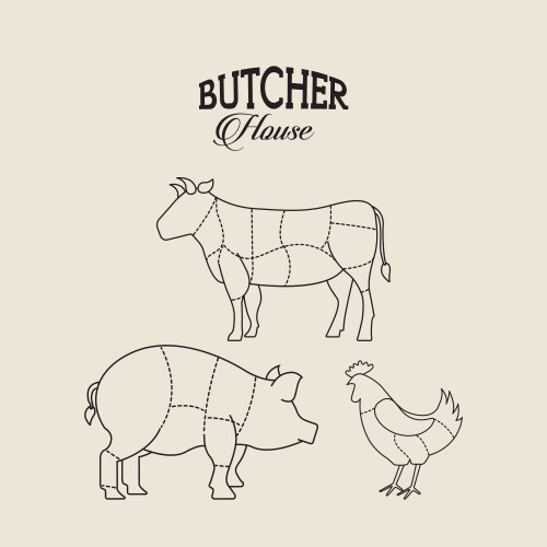 Butcher Shop Concept Royalty Free Vector Image