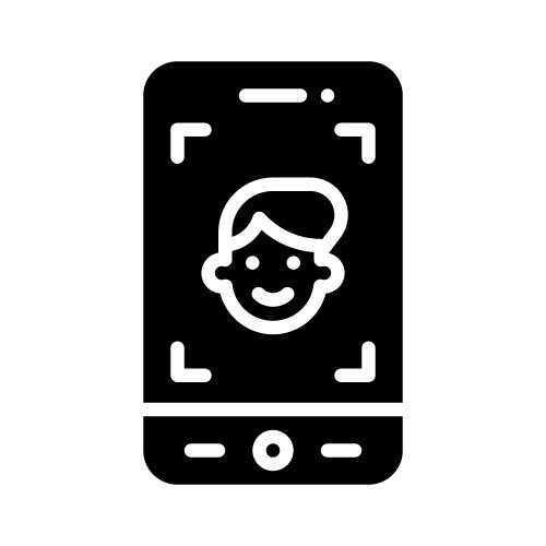 Facial recognition app icon mobile application vector image