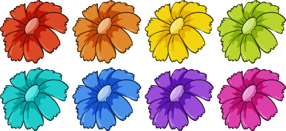 Isolated set flowers Royalty Free Vector Image