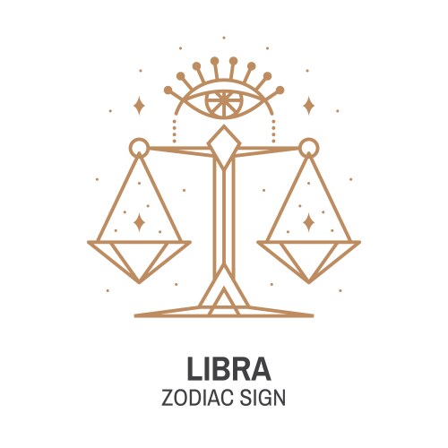 Zodiac astrology horoscope sign libra linear Vector Image