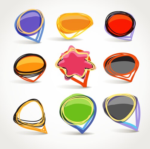 Talking bubble colorful set Royalty Free Vector Image
