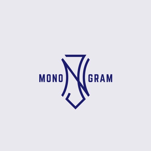 Letter nn wedding monogram logo design Royalty Free Vector
