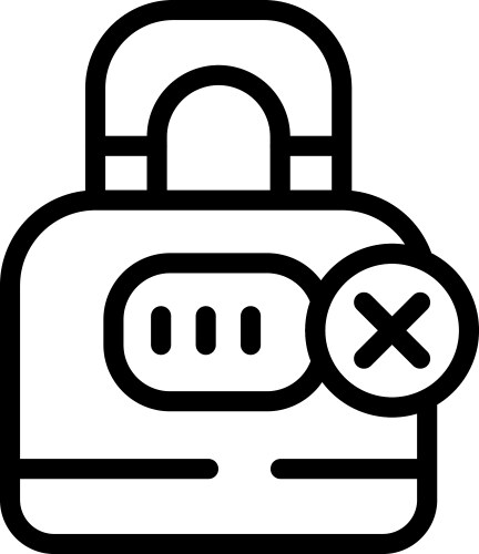 Padlock showing wrong password error message vector image