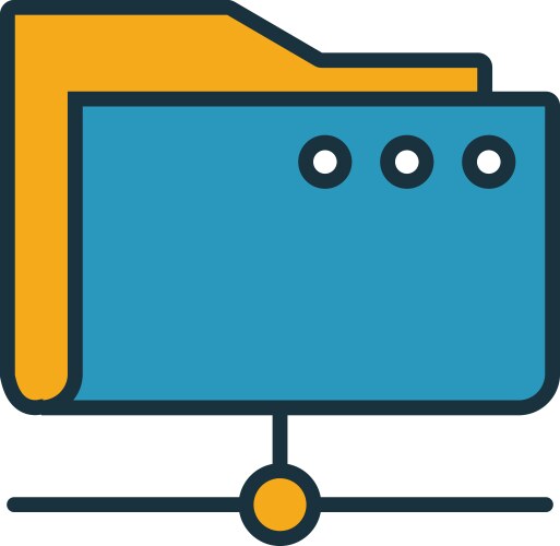 Cloud folder icon simple element from web hosting vector image