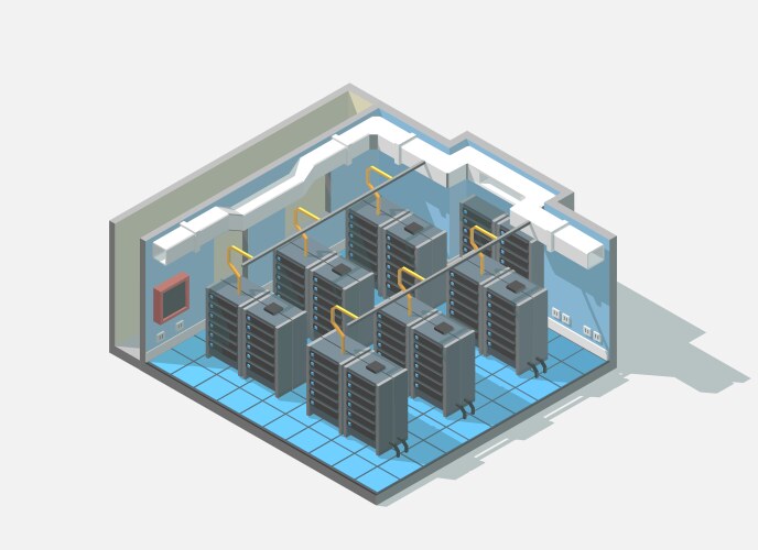 Isometric low poly airport terminal Royalty Free Vector