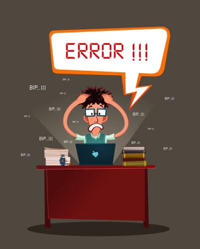 Stressed Programmer - Error Code vector image