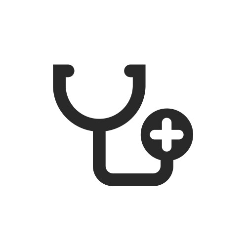 stethoscope icon line outline art black vector