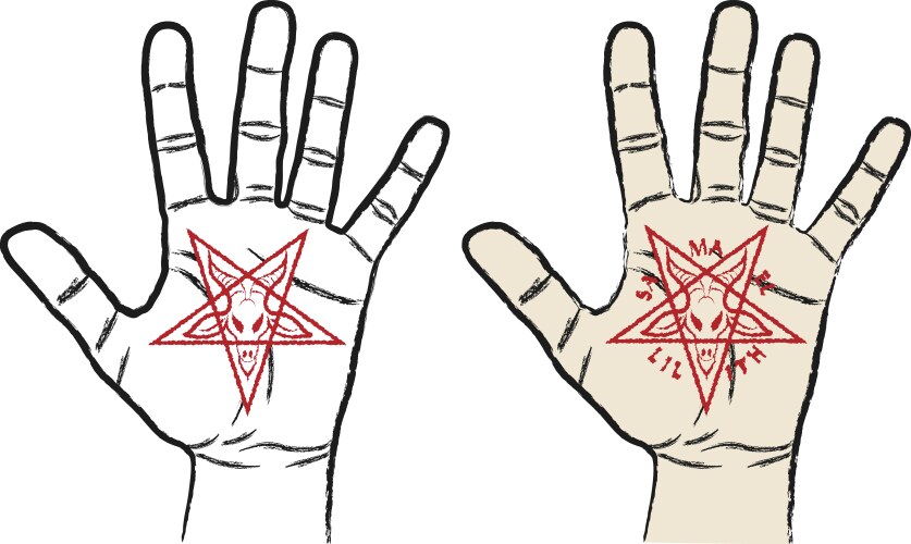 Inverted Pentagram Hand Vector Image