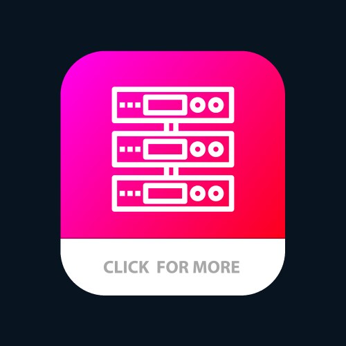 Server data storage cloud files mobile app button vector image
