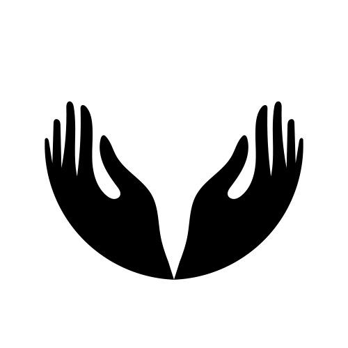 Hands human protection icon Royalty Free Vector Image