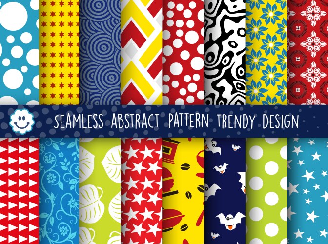 set colorful pattern collection abstract vector image