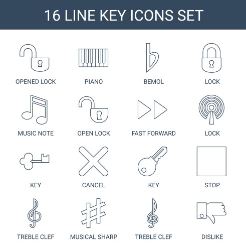 5 key icons (36870855) – Free Vector | VectorStock
