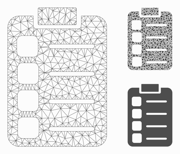 Tasks mesh 2d model and triangle mosaic vector image