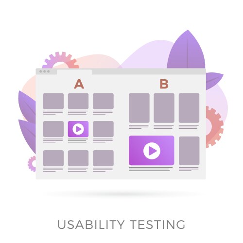 Usability testing with prototype 2 different ui vector image