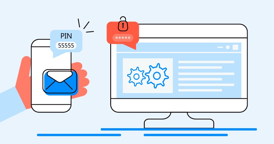 Verification pin code security message vector image