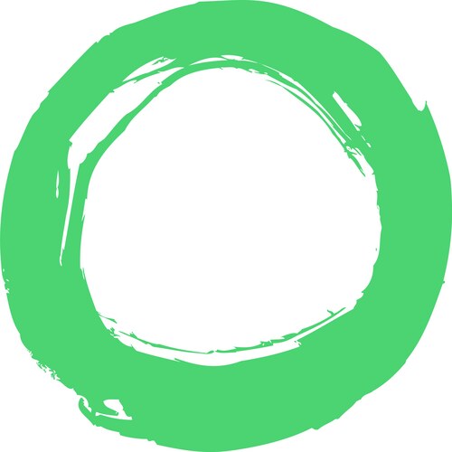 Green brush stroke circular shape Royalty Free Vector Image