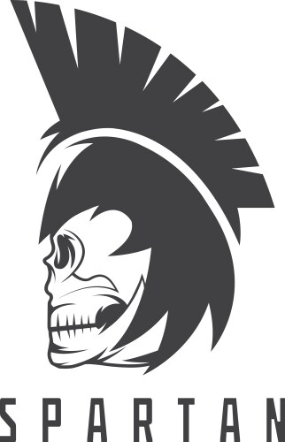 Old vintage antiques skull spartan warrior design Vector Image