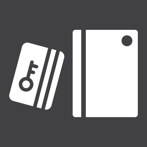 Swipe card reader with keypad solid icon vector image