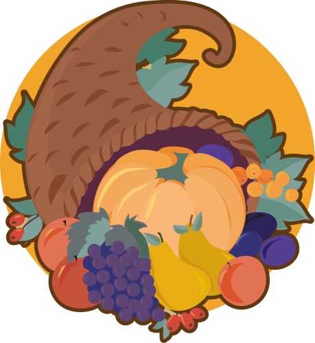 Pumpkin Cornucopia Graphic Vector Image