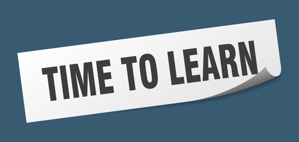 Time to learn sticker square vector image