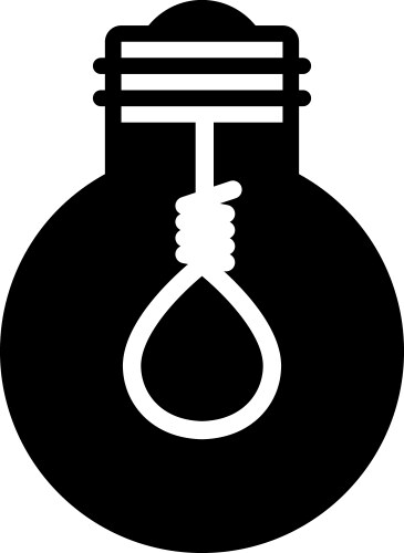 Crisis Lightbulb with Noose Symbol Vector Image