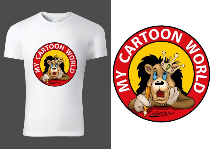 Lion King T-Shirt - Cute Cartoon Lion Vector Image