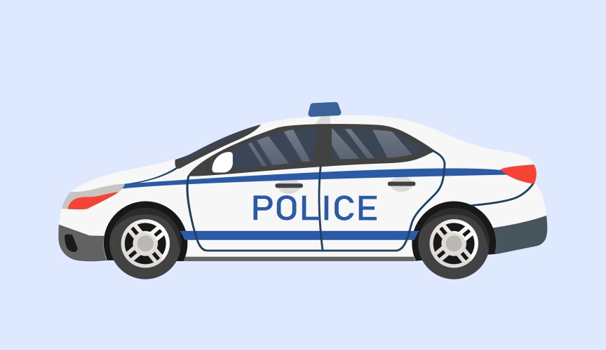 Police Car Side View Vector Image