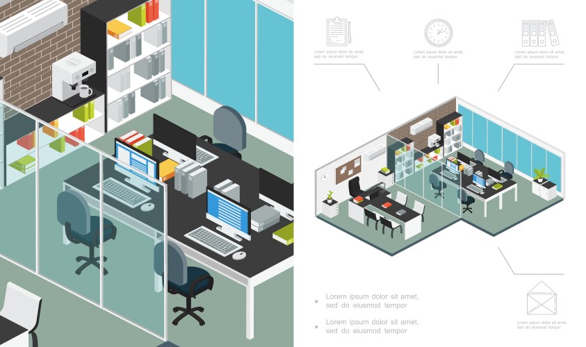 Office recreation zone composition Royalty Free Vector Image