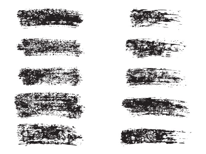 painted grunge stripes set black labels vector image