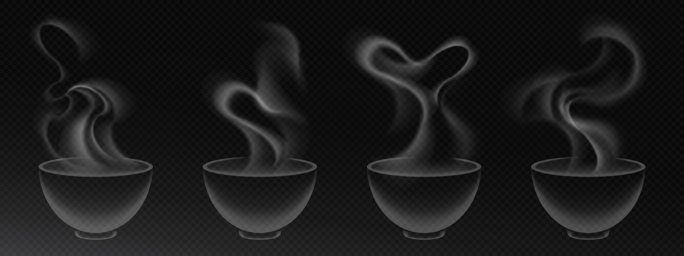 Steaming smoke bowls set Vector Image
