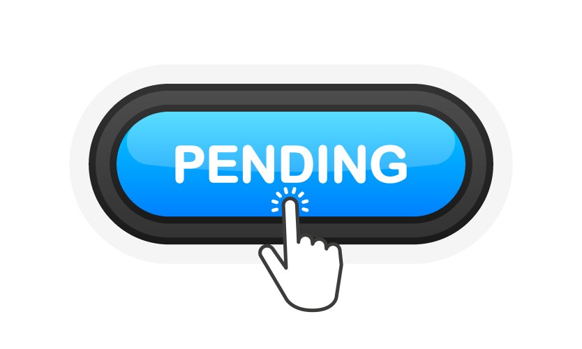 Pending button object 3d design element vector image