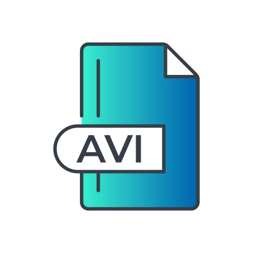 Avi file format icon extension gradient vector image
