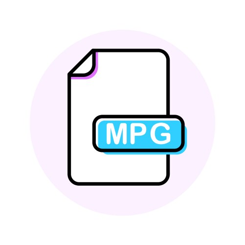 Mpg file format extension color line icon vector image