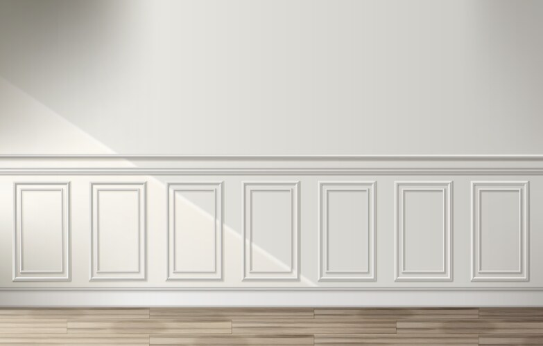 Classic interior with moldings and pilasters Vector Image