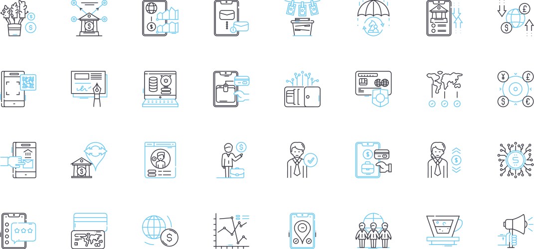 Self-executing contracts linear icons set vector image