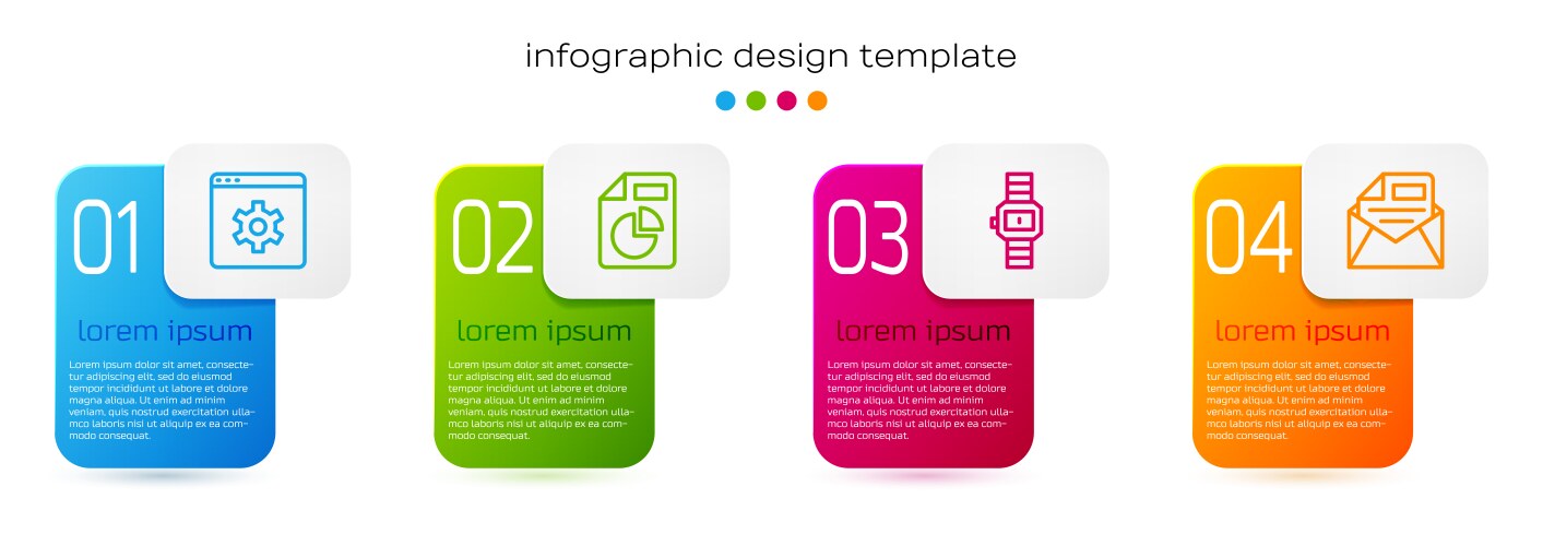Set line browser setting document with graph vector image