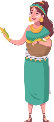 cartoon maya woman vector