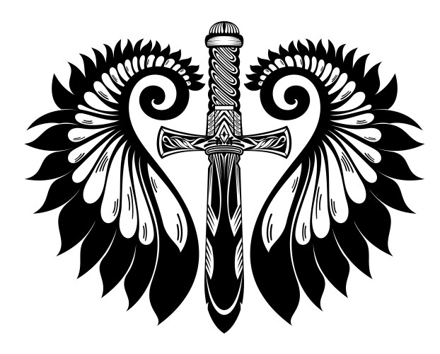 Sword with wings Vector Image
