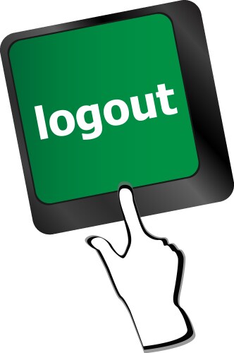Logout word on computer keyboard button vector image