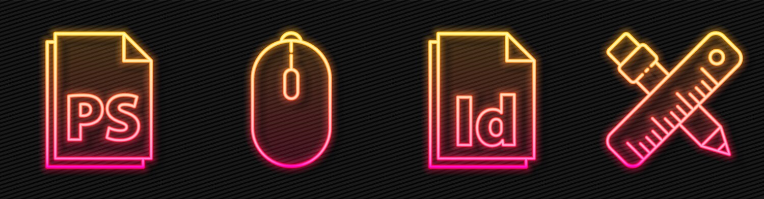 Set line id file document ps vector image