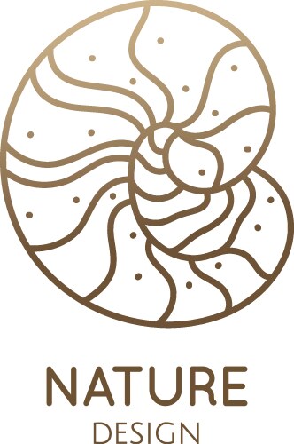 Abstract seashell round simple logo vector image