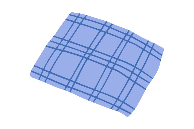 Cute Blue Picnic Blanket Icon Vector Image