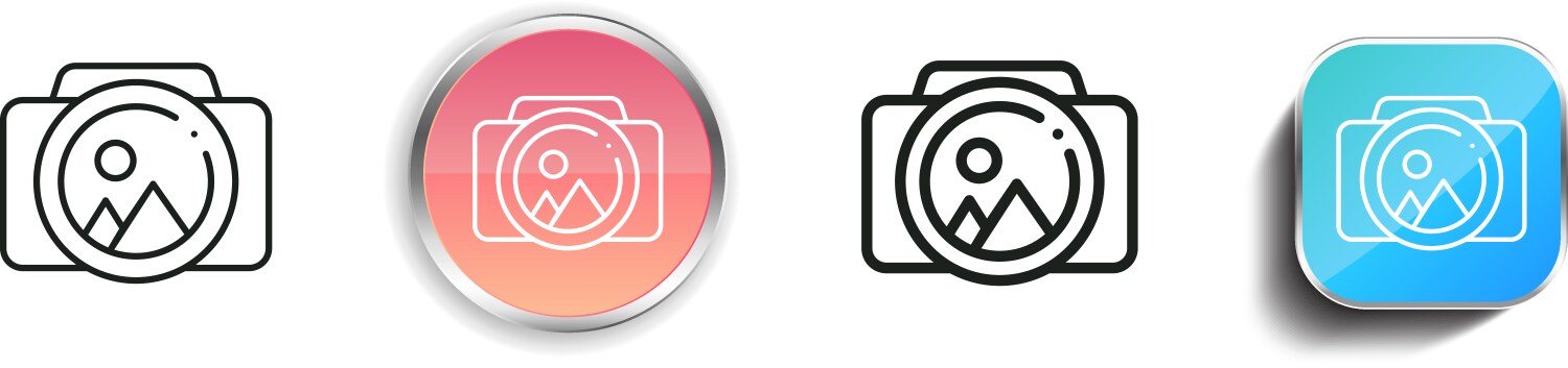 Camera icon thin linear regular and button style vektorbild