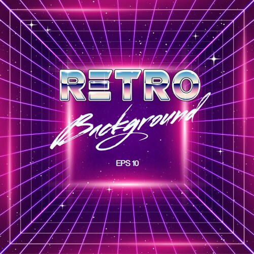 80s retro futurism sci-fi background Royalty Free Vector