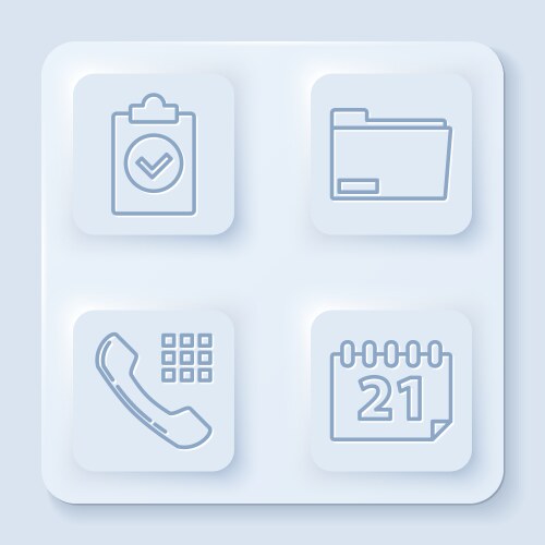 Set line completed task document folder vector image