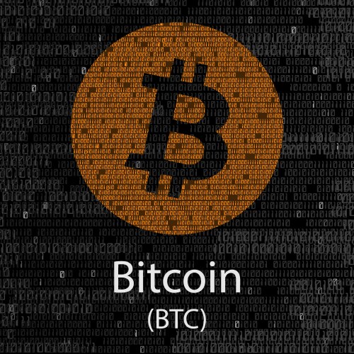 bitcoin cryptocurrency background vector image