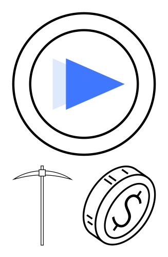 Digital progress concept with play button mining vector image