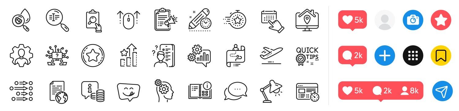 Web timer dots message and megaphone checklist vector image