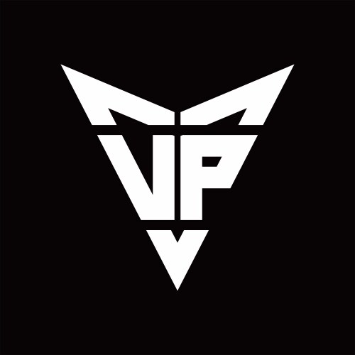 Vp logo monogram with back drop shape design Vector Image