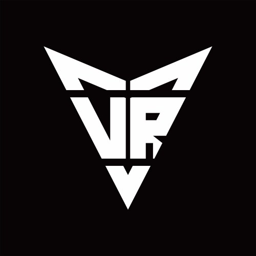 Vr logo monogram with back drop shape design Vector Image